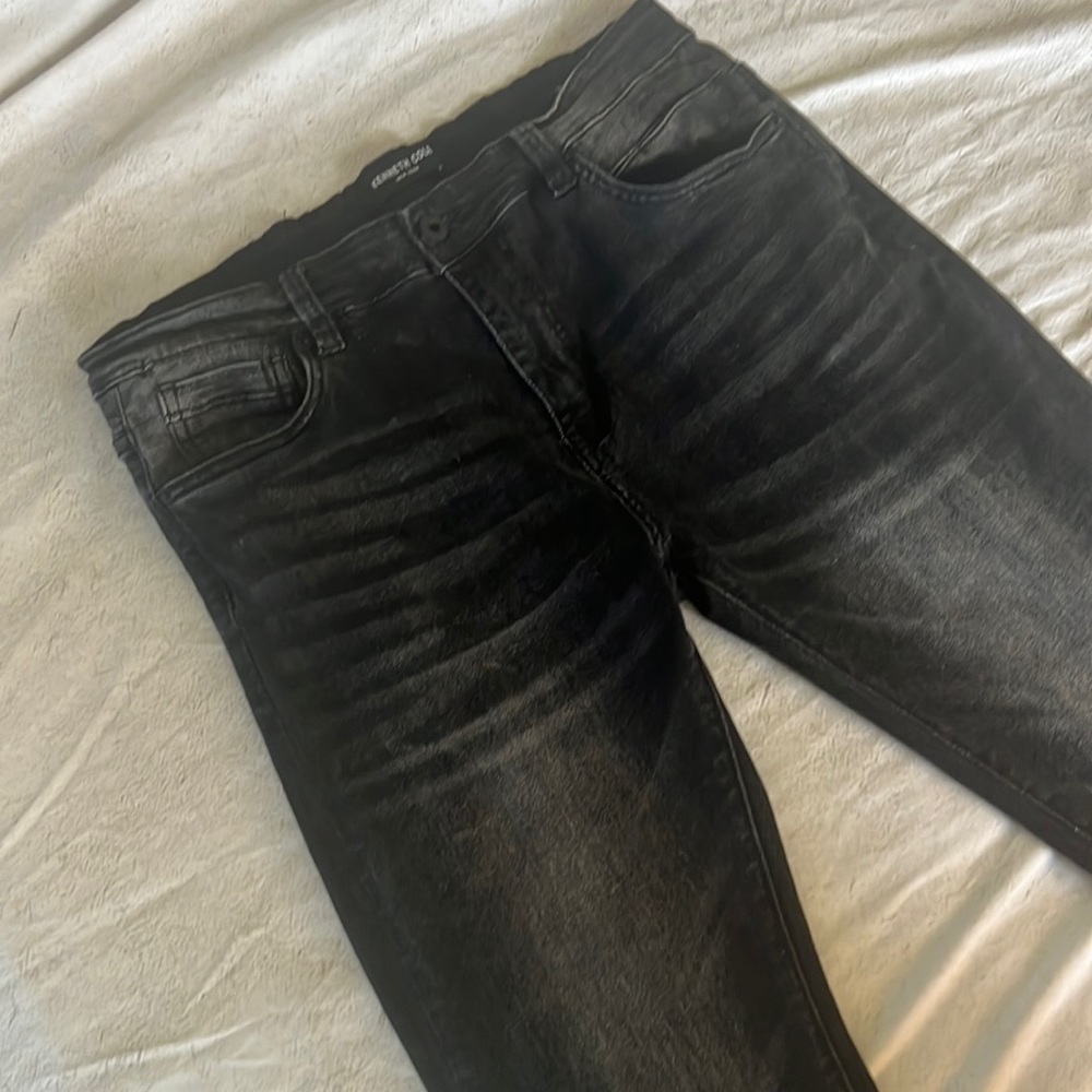 Kenneth Cole Mens Recycled Stretch Slim Fit Black Wash Denim Jeans